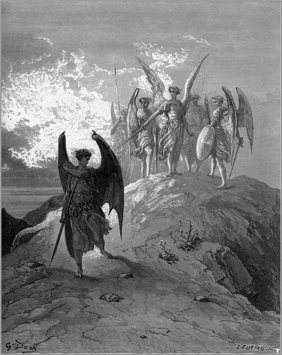Luzifer, der gefallene Engel. Gustave Dorés Ilustration für John Miltons «Paradise Lost».