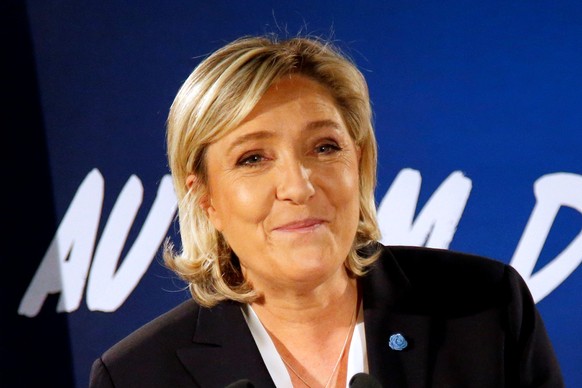 Marine Le Pen, French far-right Front National (FN) party president, member of European Parliament and candidate in the French 2017 presidential elections, speaks during a New Year wishes ceremony to  ...