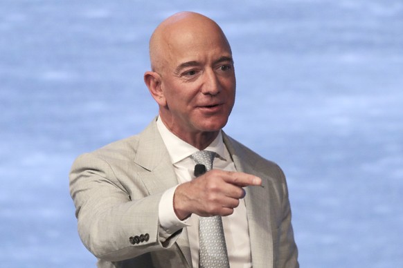 FILE- In this June 19, 2019 file photo, Amazon founder Jeff Bezos during the JFK Space Summit at the John F. Kennedy Presidential Library in Boston. House lawmakers investigating the market dominance  ...