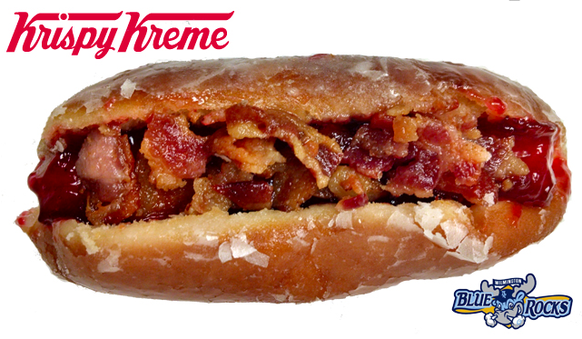 http://yupthatexists.com/tagged/food/page/10 krispy kreme bacon hotdog donut Yup, that’s right, the newest Krispy Kreme menu item includes a hot dog bun made from their famous donut, filled with a tra ...