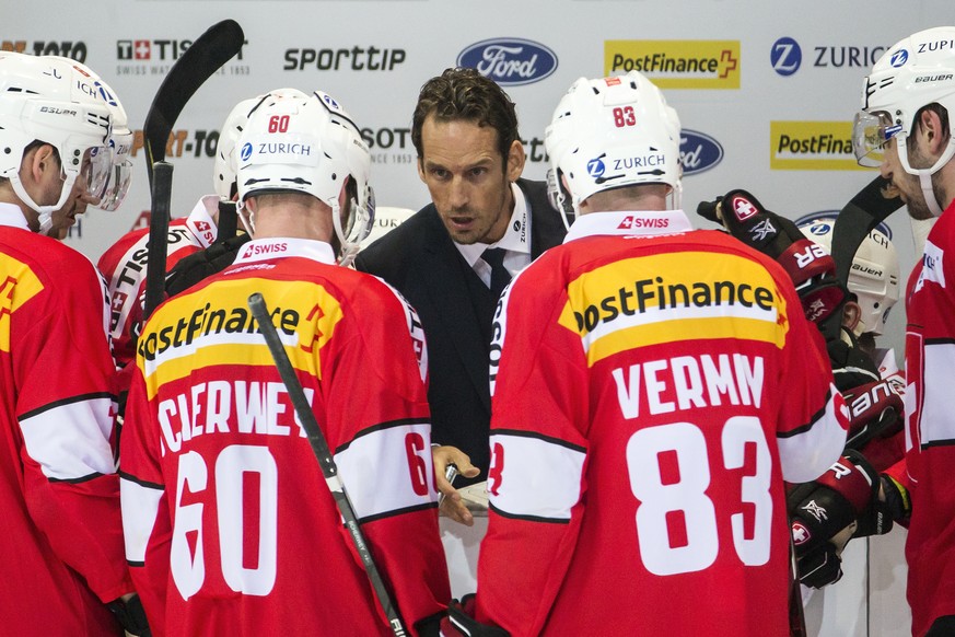 Patrick Fischer, head coach of Switzerland national ice hockey team, during a friendly game between national ice hockey teams of Switzerland and Norway ahead of the IIHF 2018 World Championship, at th ...