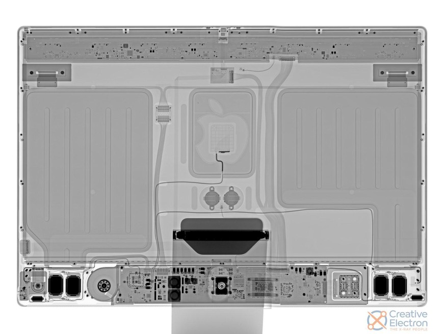 Röntgenbild des iMac 24 Zoll (2021) mit M1-Chip.