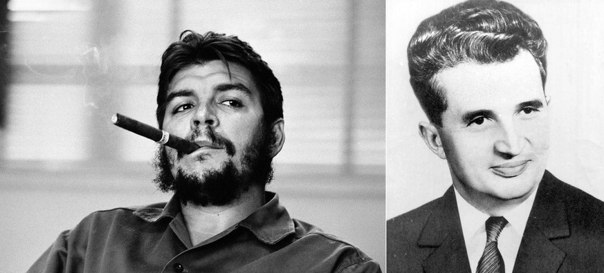 Keine Frage, Che (links das Bild von Burri) war einfach cooler,&nbsp;Ceaușescu (rechts) kannte im Westen kein Schwein. Berühmt machte ihn vor allem die «tadellose Dramaturgie» seiner Erschiessung am N ...