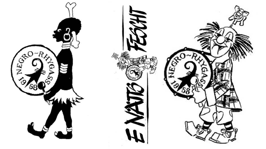 Die Gugge wurde wegen ihres Männleins im Logo kritisiert. Nun trägt ein Clown die Trommel der Negro-Rhygass. © zvg