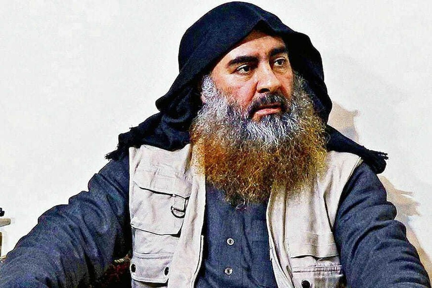 This image released by the Department of Defense on Wednesday, Oct. 30, 2019, and displayed at a Pentagon briefing, shows an image of Islamic State leader Abu Bakr al-Baghdadi. (Department of Defense  ...