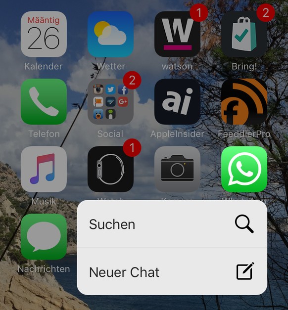 WhatsApp auf dem iPhone beherrscht bereits 3D Touch.