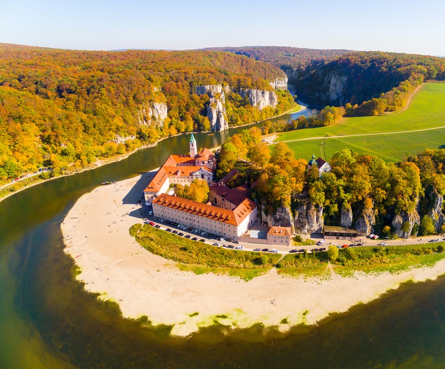 Kloster Weltenburg in Kelheim an der Donau in Niederbayern.