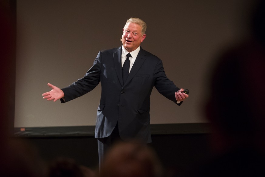 epa07148601 US former vice President and Nobel Peace Prize winner Al Gore speaks at the Grieg investor Conference in Oslo, Norway, 07 November 2018. EPA/Heiko Junge NORWAY OUT
