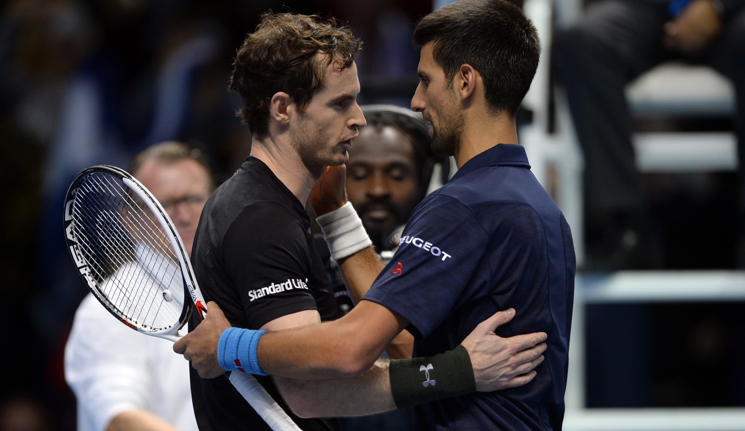 Tennis Britain - Barclays ATP World Tour Finals - O2 Arena, London - 20/11/16 Great Britain&#039;s Andy Murray with Serbia&#039;s Novak Djokovic after winning the final Action Images via Reuters / Ton ...