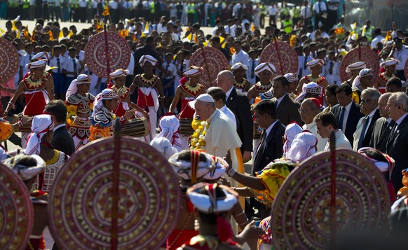 Sri Lanka bereitet dem Papst einen farbenfrohen Empfang.&nbsp;