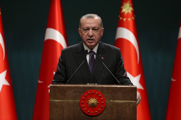 Turkey s President Recep Tayyip Erdogan, makes statements after chairing cabinet meeting in Ankara, Turkey on December 14, 2020. Copyright: DepoxPhotos 16958827