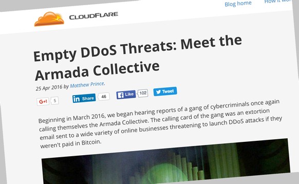 Die US-Firma Cloudflare behauptet, die Unbekannten, die sich hinter dem Pseudonym Armada Collective verstecken, machten nicht Ernst. Im Gegensatz zu anderen Gruppierungen.