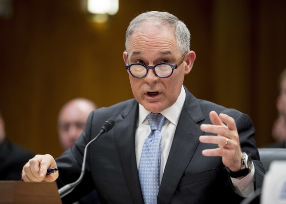 FILE - In this May 16, 2018, file photo, Environmental Protection Agency Administrator Scott Pruitt testifies on Capitol Hill in Washington. President Donald President Trump tweeted Thursday, July 5,  ...