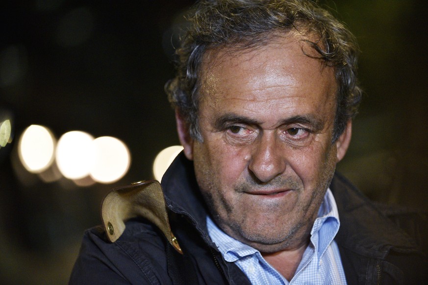 epaselect epa07656938 Former UEFA president Michel Platini leaves the Anti-Corruption Office of the Judicial Police after Platini was arrested for questioning, in Nanterre, near Paris, France, 18 June ...