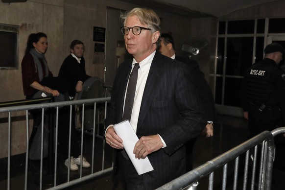 FILE - In this Jan. 29, 2020, file photo Manhattan District Attorney Cyrus Vance, Jr., leaves the Harvey Weinstein rape trial, in New York. The Supreme Court ruled on Thursday, July 9, that Vance can  ...