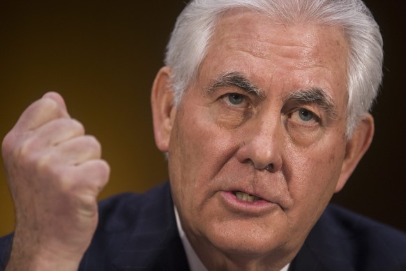 epa05711148 Former CEO of Exxon Mobile and Donald Trump&#039;s nominee for Secretary of State Rex Tillerson testifies at his nomination hearing before the Senate Foreign Relations Committee in the Dir ...