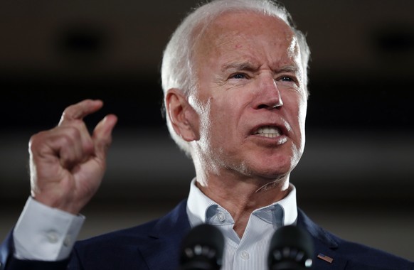FILE - In this Oct. 31, 2018 file photo, former Vice President Joe Biden speaks during a rally in Bridgeton, Mo. Biden says he&#039;ll announce within the next two months whether he plans to challenge ...
