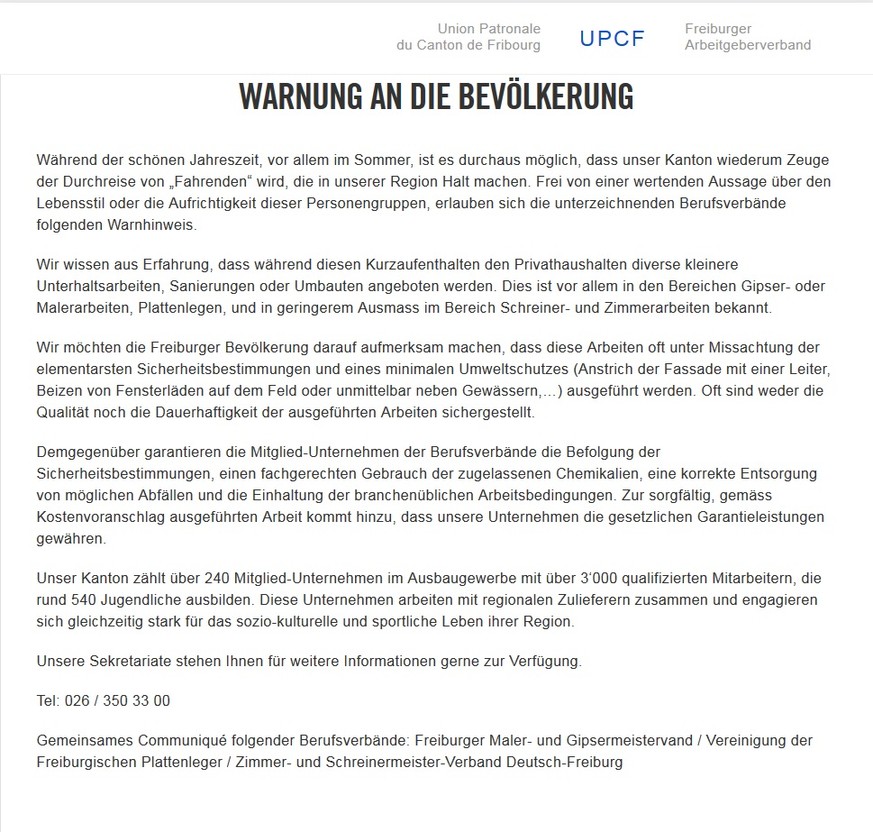 Dieses Dokument sucht man auf der Webseite des Freiburger Arbeitgeberverbands nun vergeblich.&nbsp;