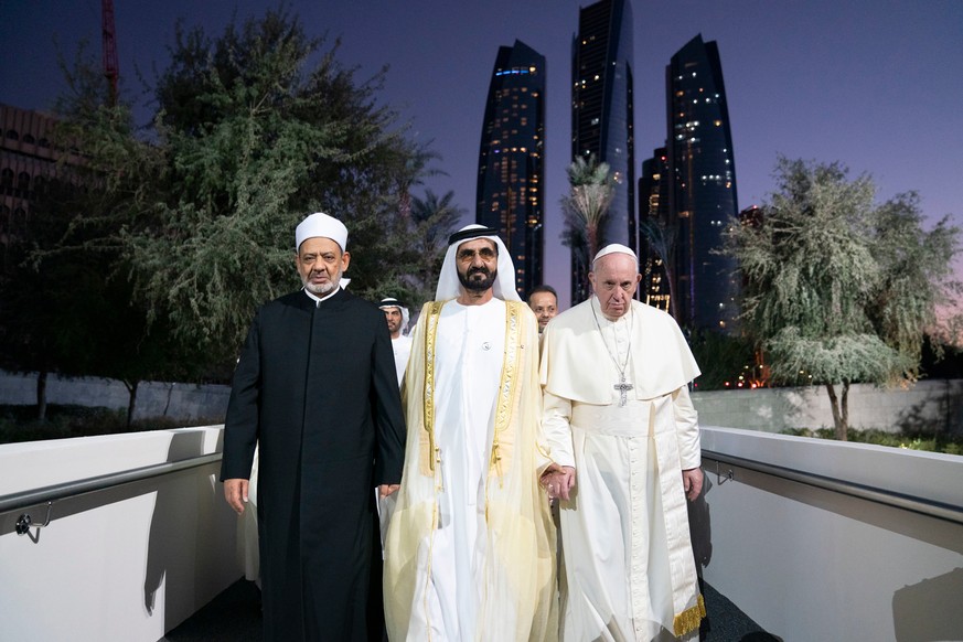 epa07343464 A handout photo made available by the Emirates Ministry of Presidential Affairs shows HH Sheikh Mohamed bin Rashid Al Maktoum, Vice-President, Prime Minister of the UAE, Ruler of Dubai and ...