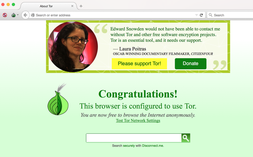 Zurzeit wirbt die Oscar-gekrönte Dokumentarfilmerin Laura Poitras um Unterstützung für Tor.