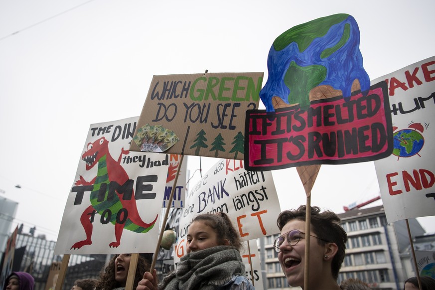 Klimademo am Samstag, 2. Februar 2019, in St. Gallen. (KEYSTONE/Gian Ehrenzeller)