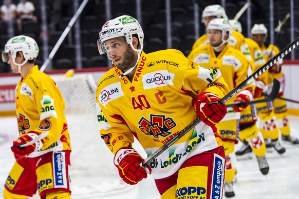 Le defenseur biennois Petteri Lindbohm, lors d&#039;un match amical de preparation pour la nouvelle saison de hockey sur glace National League entre Lausanne HC, LHC et le EHC Biel-Bienne le vendredi  ...