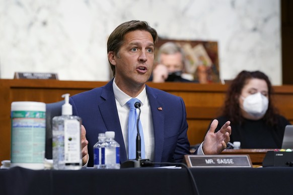 Sen. Ben Sasse, R-Neb., talks during the confirmation hearing for Supreme Court nominee Amy Coney Barrett before the Senate Judiciary Committee, Tuesday, Oct. 13, 2020, on Capitol Hill in Washington.  ...