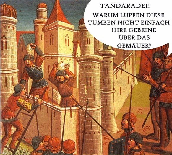 Die Eroberung Konstantinopels (1453) durch die Osmanen. Und nein, die niedrigen Mauern waren eigentlich nicht schuld daran.