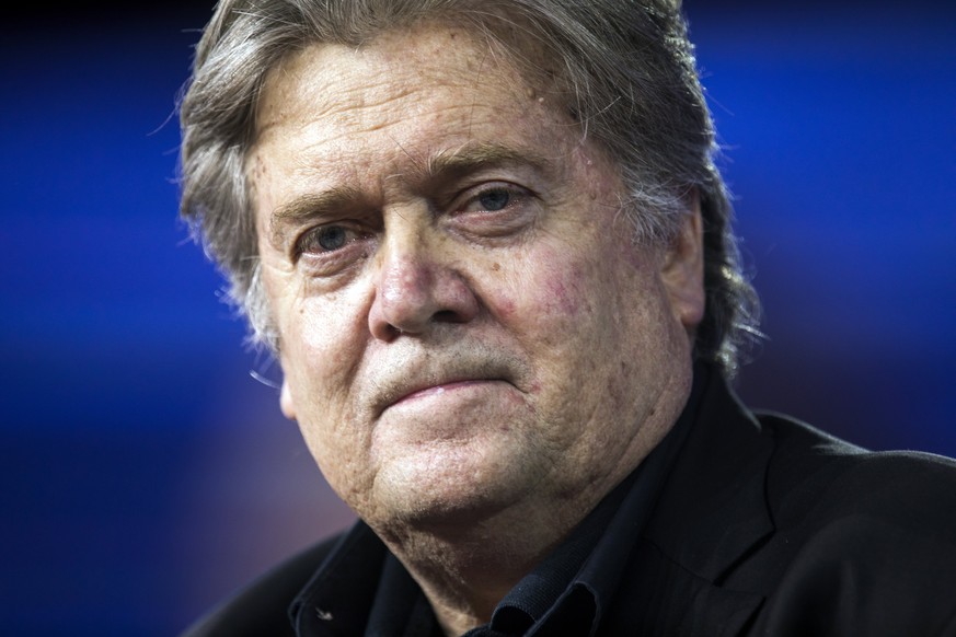 epa06415148 (FILE) - White House Chief Strategist Steve Bannon speaks at the 44th Annual Conservative Political Action Conference (CPAC) at the Gaylord National Resort &amp; Convention Center in Natio ...