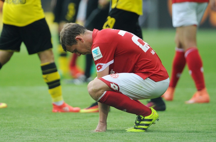 27.08.2016; Dortmund ; Fussball Bundesliga - Borussia Dortmund - FSV Mainz 05; Fabian Frei (Mainz) reagiert enttaeuscht (Sebastian Widmann/Witters/freshfocus)