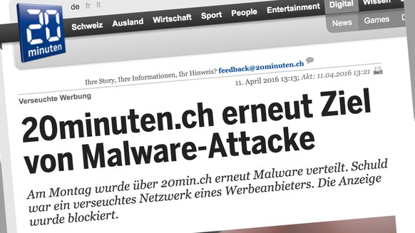 Laut Mitteilung auf 20minuten.ch waren beim neuerlichen Angriff wiederum Windows-Computer in Gefahr. Sie könnten mit dem Trojaner Bedep infiziert worden sein. &nbsp;