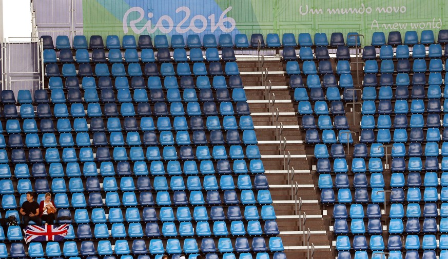 epa05476995 General view of empty stands during the morning session of the Rio 2016 Olympic Games Athletics, Track and Field events at the Olympic Stadium in Rio de Janeiro, Brazil, 12 August 2016. EP ...