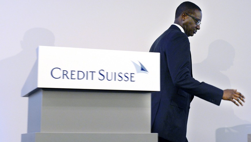 epa08199737 (FILE) Tidjane Thiam, CEO of Swiss bank Credit Suisse, speaks during a press conference in Zurich, Switzerland, 21 October 2015 (reissued 07 February 2020). Credit Suisse&#039;s chief exec ...