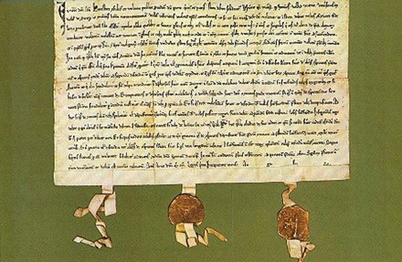 Der Bundesbrief von 1291. Seine Echtheit wird mittlerweile von vielen Wissenschaftlern angezweifelt.&nbsp;