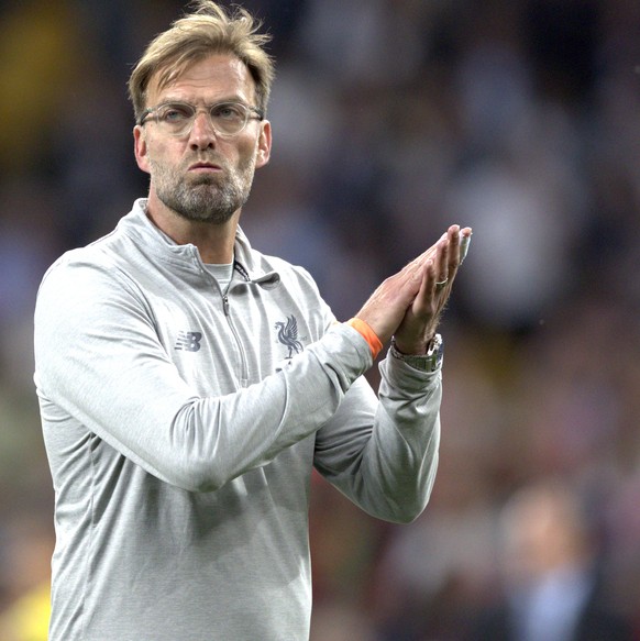 epa06765818 Liverpool&#039;s manager Juergen Klopp reacts after losing the UEFA Champions League final between Real Madrid and Liverpool FC at the NSC Olimpiyskiy stadium in Kiev, Ukraine, 26 May 2018 ...