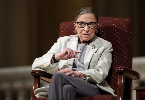 FILE - In this Feb. 6, 2017 file photo, Supreme Court Justice Ruth Bader Ginsburg speaks at Stanford University in Stanford, Calif. The Supreme Court says Ginsburg has died of metastatic pancreatic ca ...