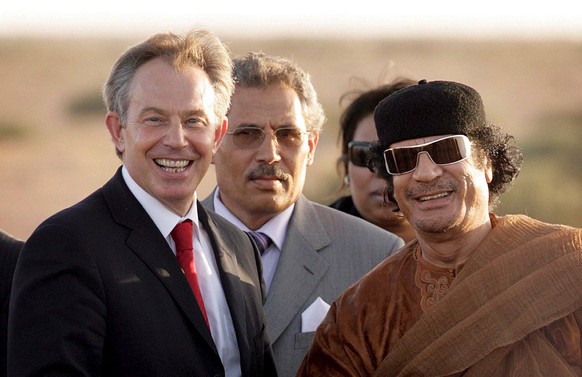 Ex-Premier Tony Blair und Muammar al-Gaddafi bei einem Treffen in Libyen im Jahr 2007.