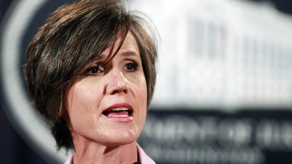 FILE - In this Sept. 1, 2010, file photo, then-U.S. Attorney for the Northern District of Georgia Sally Yates, speaks to reporters during a news conference at the Justice Department in Washington. Fed ...