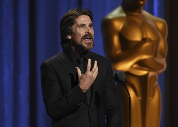 Christian Bale presents an honorary award at the Governors Awards on Sunday, Oct. 27, 2019, at the Dolby Ballroom in Los Angeles. (Photo by Chris Pizzello/Invision/AP)
Christian Bale