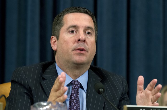 File-This April 12, 2018, file photo shows Rep. Devin Nunes, R-Calif. speaking during a committee hearing on Capitol Hill in Washington. The House intelligence committee chairman said Sunday, Sept. 16 ...