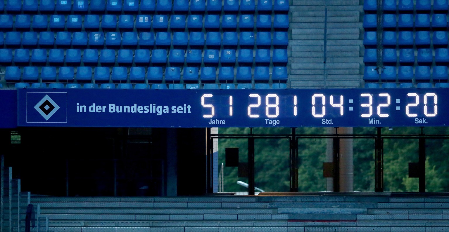 HAMBURG, GERMANY - JUNE 01: The stadium clock is still running afterthe Bundesliga play-off second leg match between Karlsruher SC and Hamburger SV during a public viewing at Imtech Arena on June 1, 2 ...