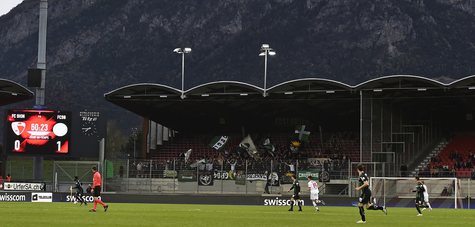 13.04.2016; Sion; Fussball Super League - FC Sion - FC St. Gallen;
Uebersicht Stadion Tourbillon
 (Urs Lindt/freshfocus)