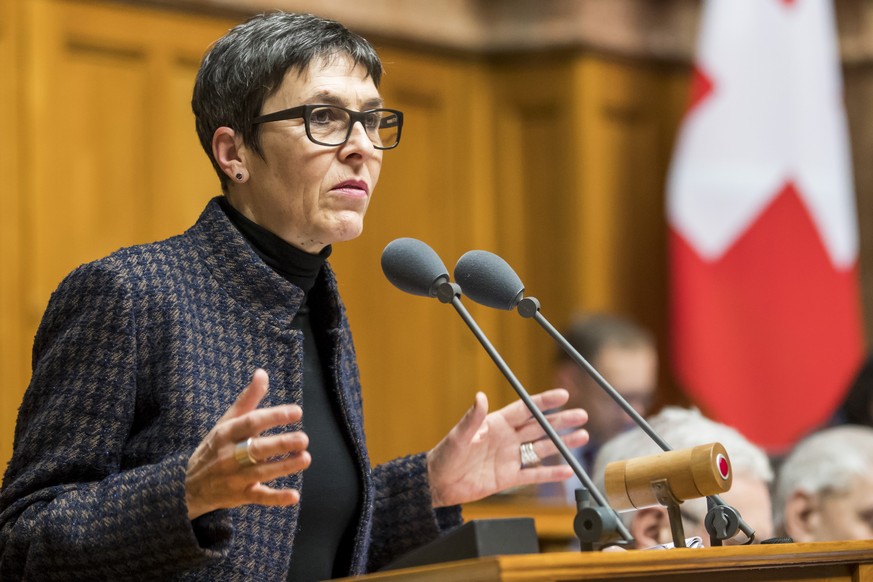 Barbara Gysi, SP-SG, spricht waehrend einer Debatte im Nationalrat, waehrend der Wintersession der Eidgenoessischen Raete, am Donnerstag, 7. Dezember 2017 in Bern. (KEYSTONE/Christian Merz)