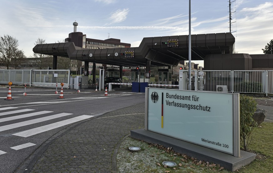 The entrance of the headquarters of the German domestic intelligence service, Bundesamt für Verfassungsschutz, is pictured in Cologne, Germany, on Wednesday, Nov. 30, 2016. Germany’s domestic intellig ...
