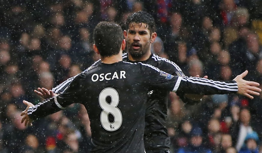 Diego Costa und Oscar &nbsp;jubeln über das 1:0.&nbsp;