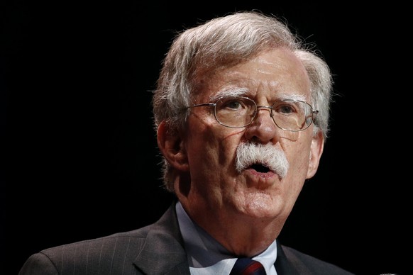 FILE - In this July 8, 2019, file photo, national security adviser John Bolton speaks at the Christians United for Israel&#039;s annual summit, in Washington. A single paper copy in a nondescript enve ...