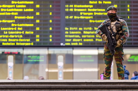 Ein belgischer Soldat in Brüssel.