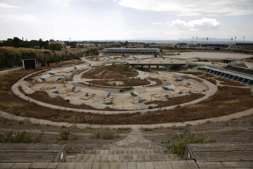 The abandoned Olympic Canoe and Kayak Slalom Centre is seen at the Hellenikon complex south of Athens July 16, 2014. Ten years after Greece hosted the world&#039;s greatest sporting extravaganza, many ...