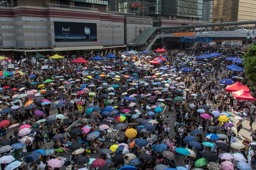 Aktivisten im Zentrum Hongkongs: Die «Umbrella Revolution»dauert an.
