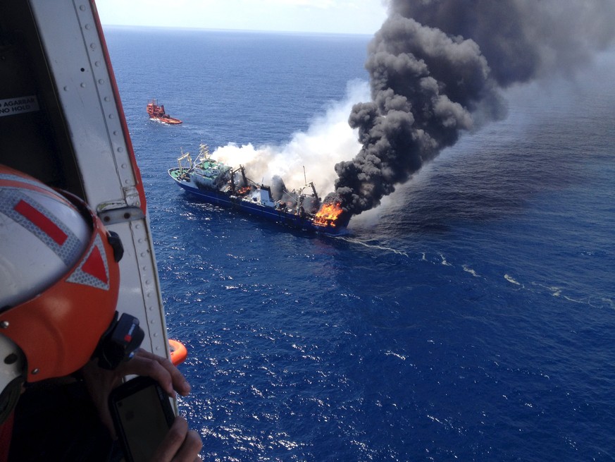 Auf dem Schiff «Oleg Neidenow» ist Feuer ausgebrochen.